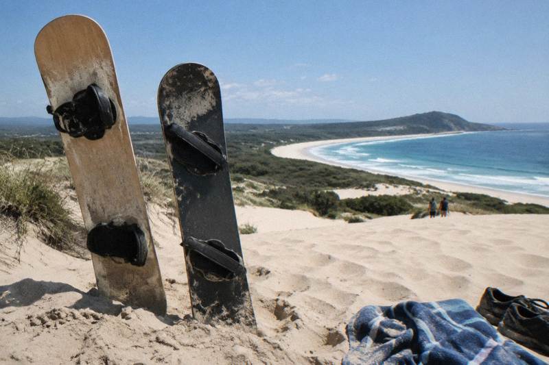 Sandboarding on the Stockton Bight dunes