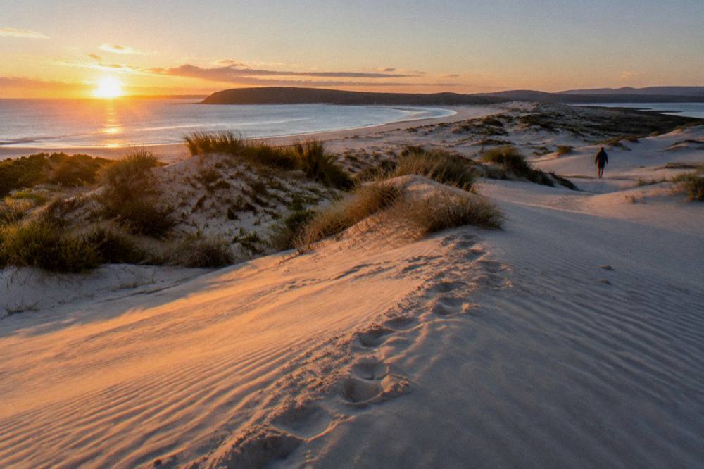 Early morning light across the sand ridges of the Stockton Bight dunes